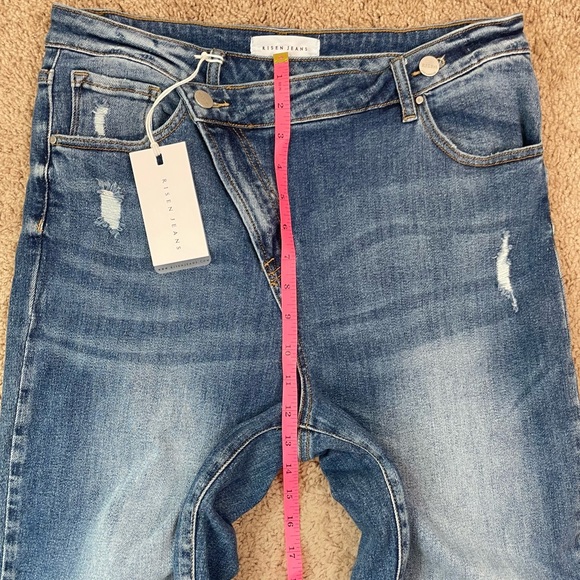 NEW Risen Los Angeles High-Rise Crossover Tapered Denim Jeans RDP5060 Size 15/32 - Picture 14 of 16